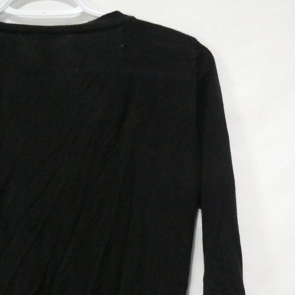 JACOB | medium | Lightweight Black Long Sleeve V-Neck Button-Up Cardigan - Picture 11 of 14